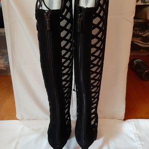 Vince Camuto over the knee caged/gladiator boot